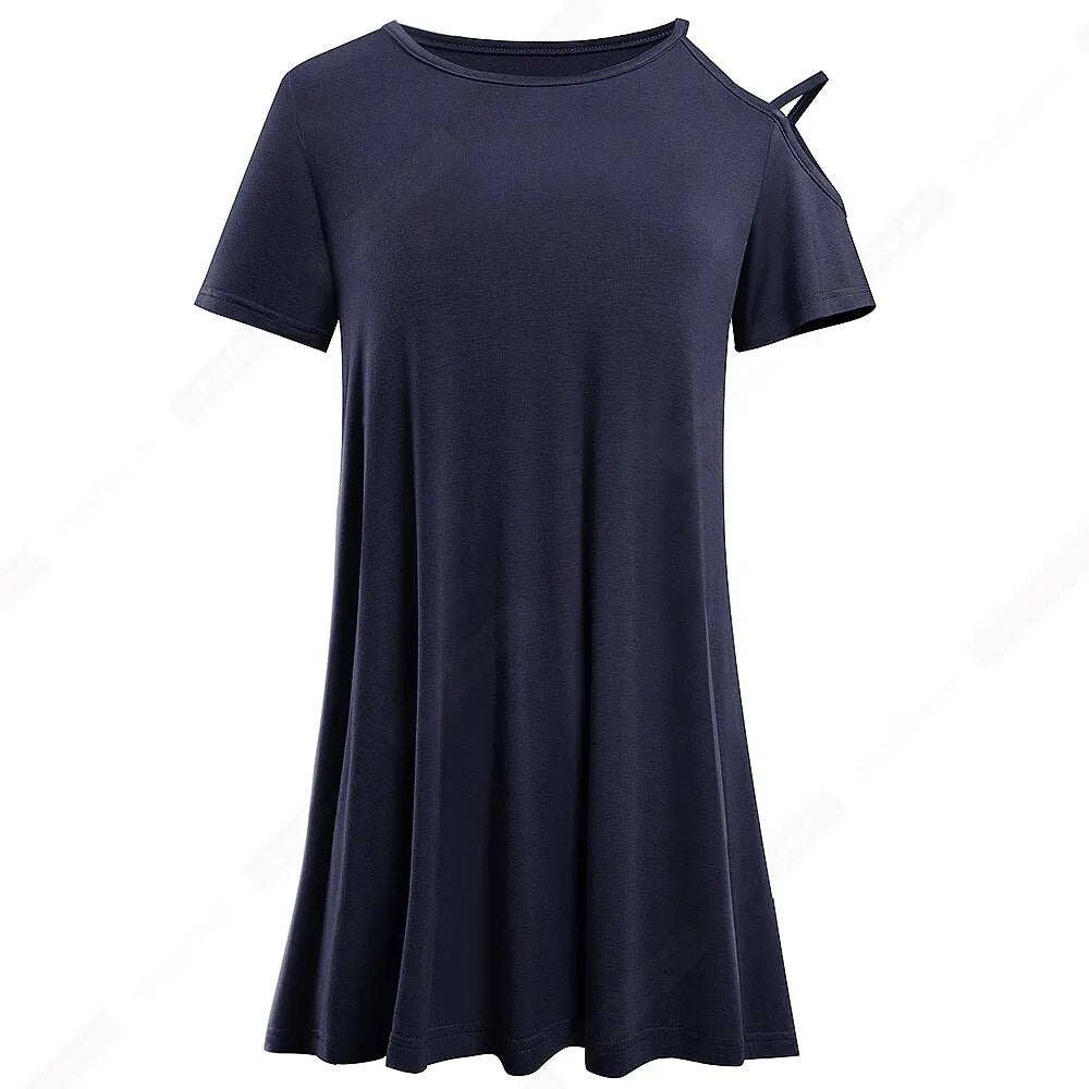 Summer Casual Solid Color Side Strapless T shirt Basic Brief Sexy Fashion Women tops HT051